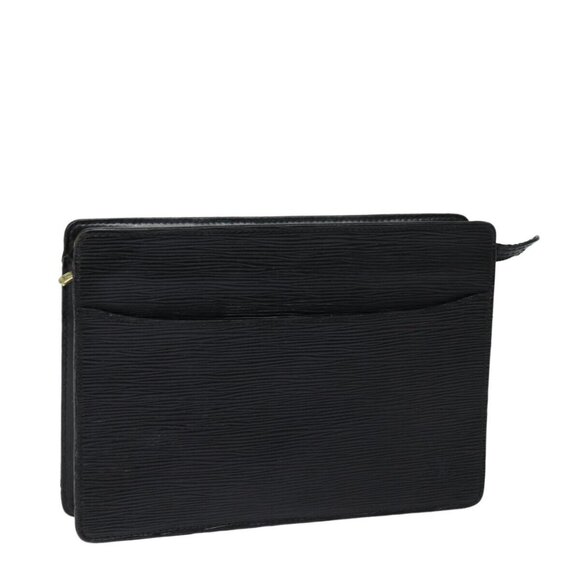 LOUIS VUITTON Epi Pochette Homme Clutch Bag Black Noir - Picture 1 of 16